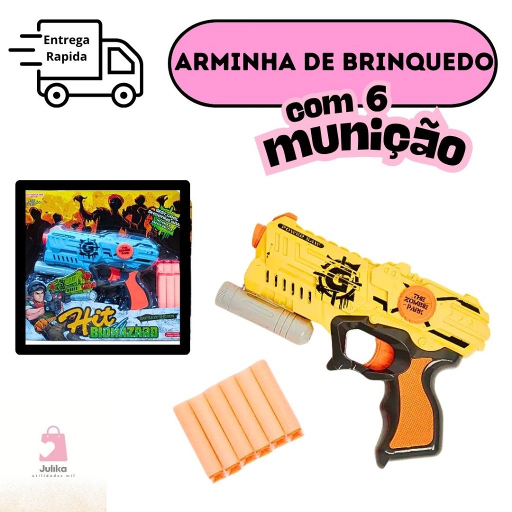 Arminha Brinquedo Nerf Com 6 Munições Lança Dardos Brinquedo infantil