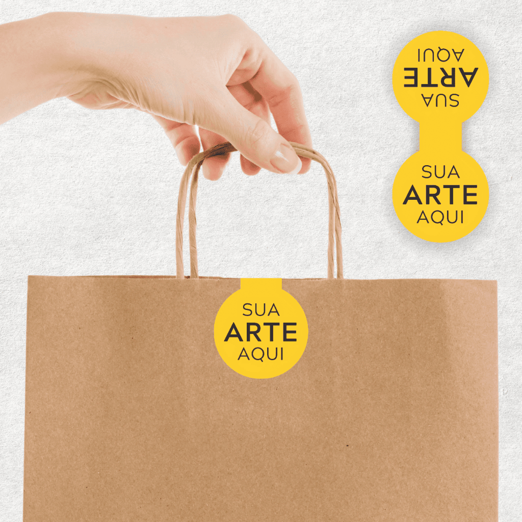 200 Adesivos Lacre Fecha Sacola Personalizados com Seu Logo - 3x6,8cm em Oferta na Shopee