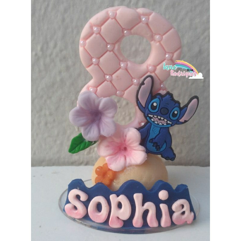 vela personalizada Stitch em Oferta na Shopee
