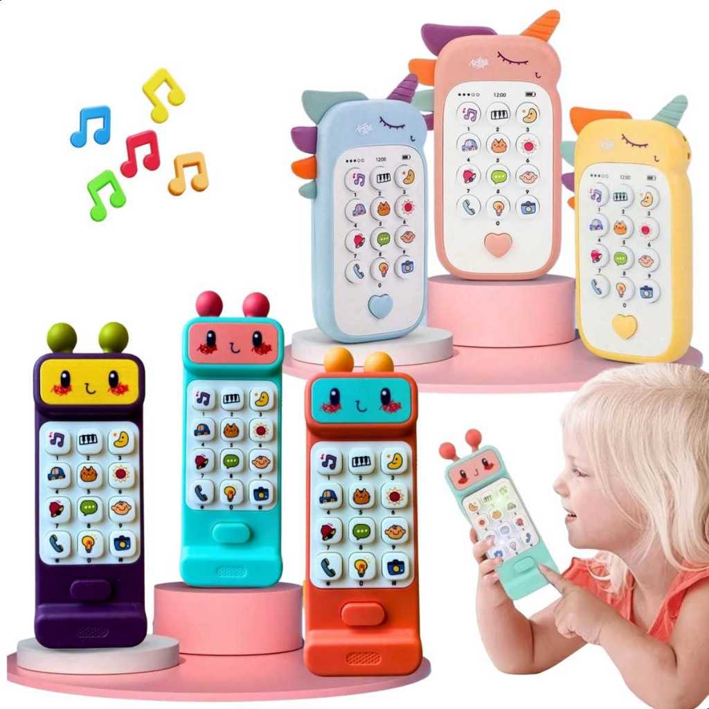 Celular Telefone de Brinquedo Educativo Infantil Com Botões Sonoros Mordedor Natal Dia Das Crianças