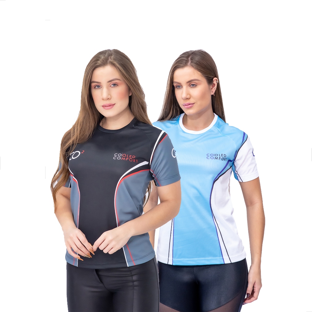 kit 2 Camisas Dry fit Feminina Blusa Academia Feminina Esportiva Co2 em Oferta na Shopee