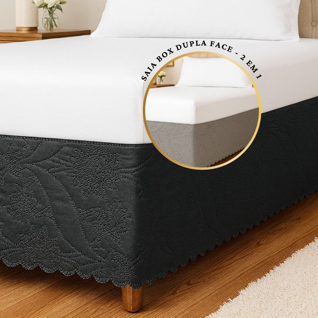 Saia Box Cama Solteiro Dupla Face Desenho Exclusivo Cama Box Decoração Quarto Luxo Premium
