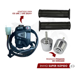Kit Par Pesinhos PCX 150 + Manopla Titan Cargo 160 + Punho Chave De Luz NC 750 P/ Titan 160 Start Fan C/ Lampejador