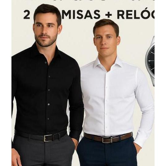 kIT 2 CAMISA SOCIAL MANGA LONGA