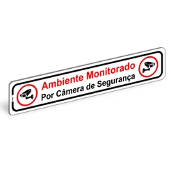 Placa de Sinalização Ambiente Monitorado por Câmera de Segurança Kit Monitoramento