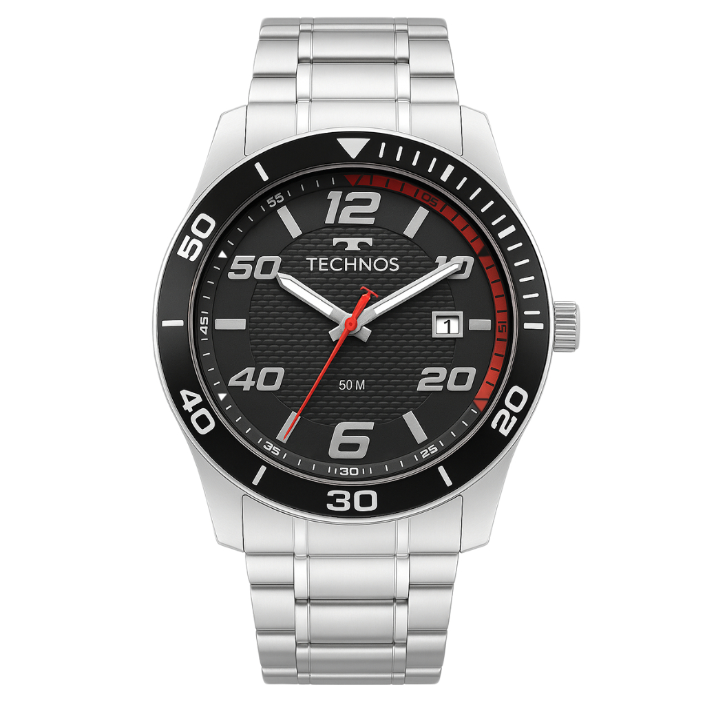 Relógio Technos Masculino Racer Prata Original Masculino Aço Inoxidável Prateado Resistente em Oferta na Shopee