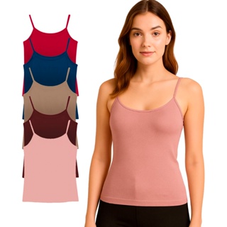 Regatinha Blusa Alcinha Blusinha Alça Fina Feminina Regata Básica Poliamida Malha Fria Várias Cores Colorida Moda em Oferta na Shopee