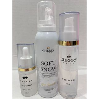 Kit Retenção Cherry Lash - Primer - Finalizador - Espuma Snow em Oferta na Shopee