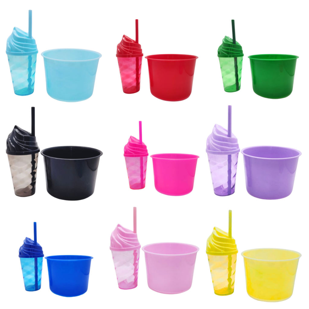 50 Kit Lembrancinha Festa Infantil - Copo Chantilly + Balde de Pipoca em Oferta na Shopee