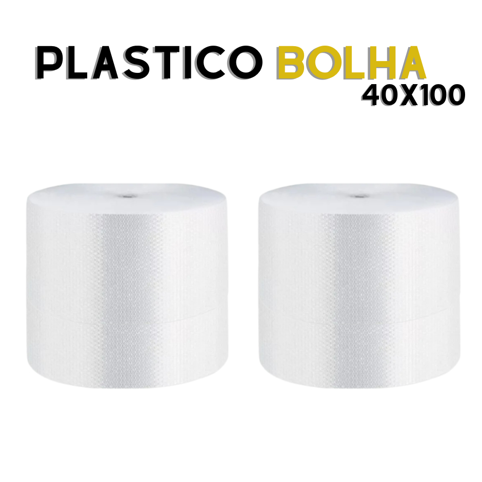 2 Bobinas Plastico Bolha 40cm X100m Mudança Fragil Ecommerce -AF em Oferta na Shopee
