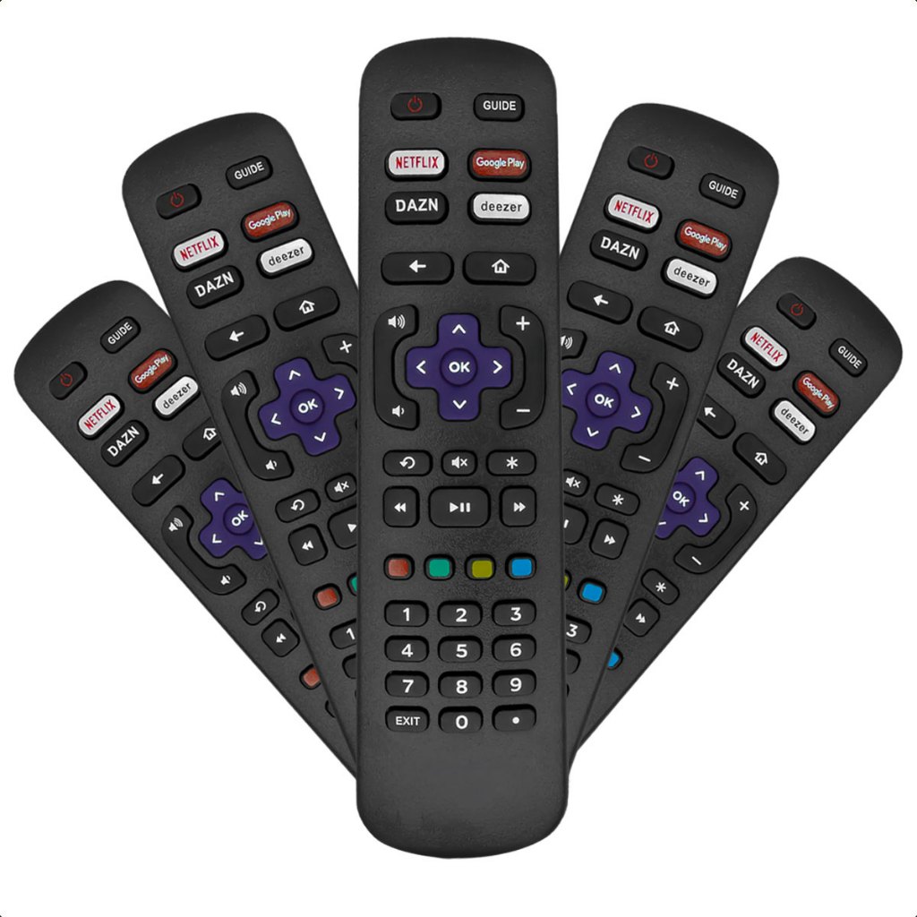 Controle Remoto TV Compatível Smart AOC Philco Ruko Netflix GloboPlay DAZN Kit 5