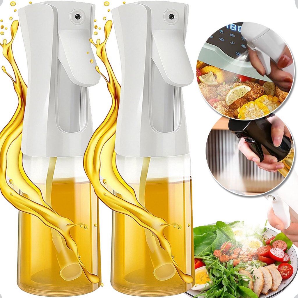 Conjunto 2 Galheteiro Borrifador Spray Culinário Vinagre Óleo Azeite De Vidro Design Elegante
