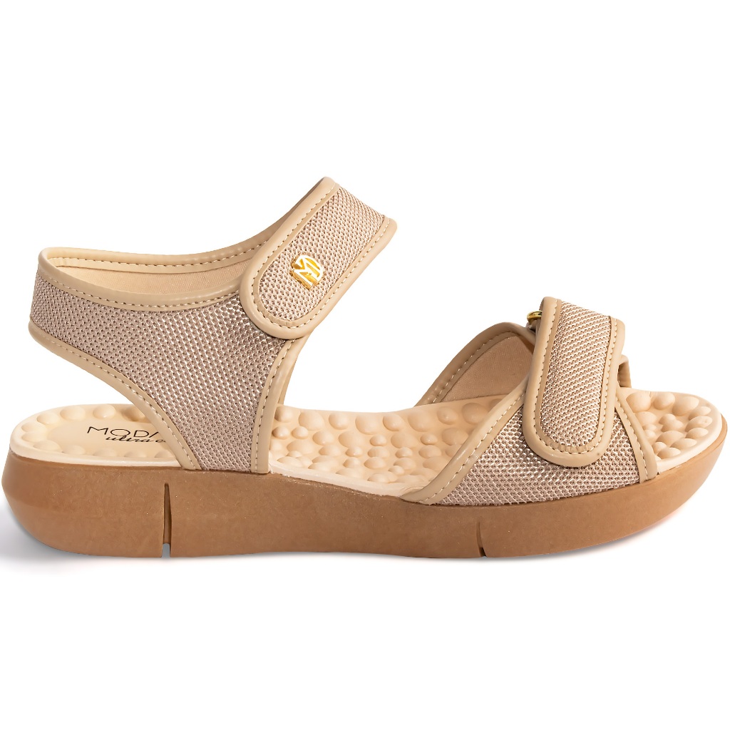 Detalhes do Sandália Modare Ortopédica Feminino Conforto Leve Nylon 7142 Bege