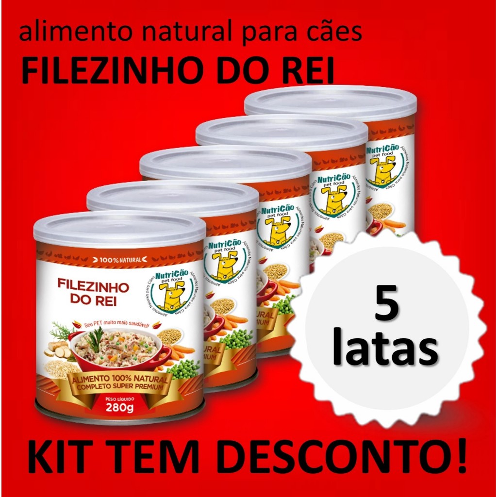 Kit Delícia Ração Úmida NutriCão Pet Food para Cães Filezinho do Rei Alimento Natural
