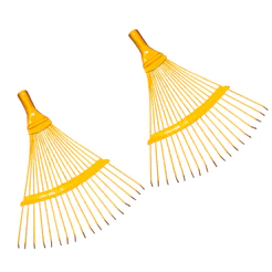 Kit 2 Vassouras Para Jardim Metálica 18 Dentes Sem Cabo Rastelo