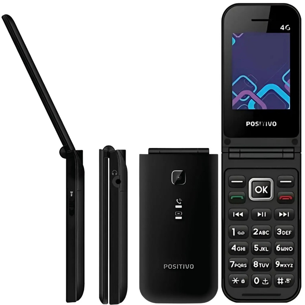 Celular Para Idoso Positivo P51 4G com Teclado Grande e Botão SOS Celular Simples