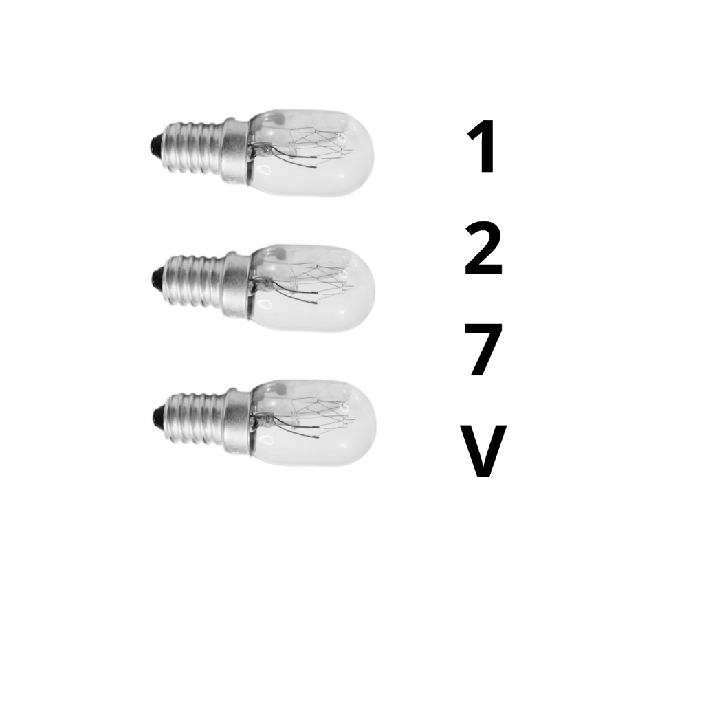 KIT 3 Lampada E14 15w 127v Para Fogao Lustre Geladeira Microondas