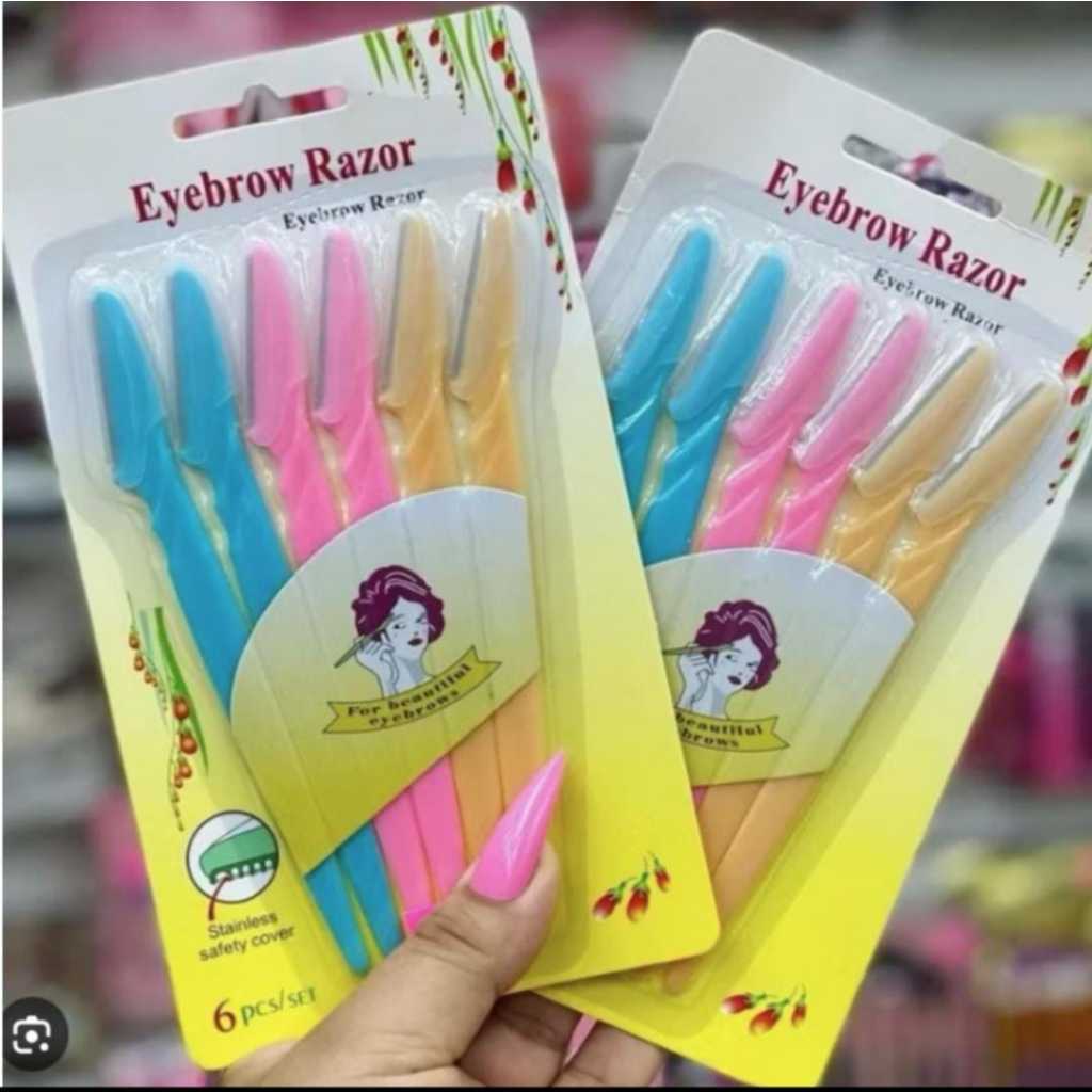 Kit com 2 cartelas com 6 Lâmina cada, Sobrancelha e Rosto Navalha Depilação Promoção Dermanplaning