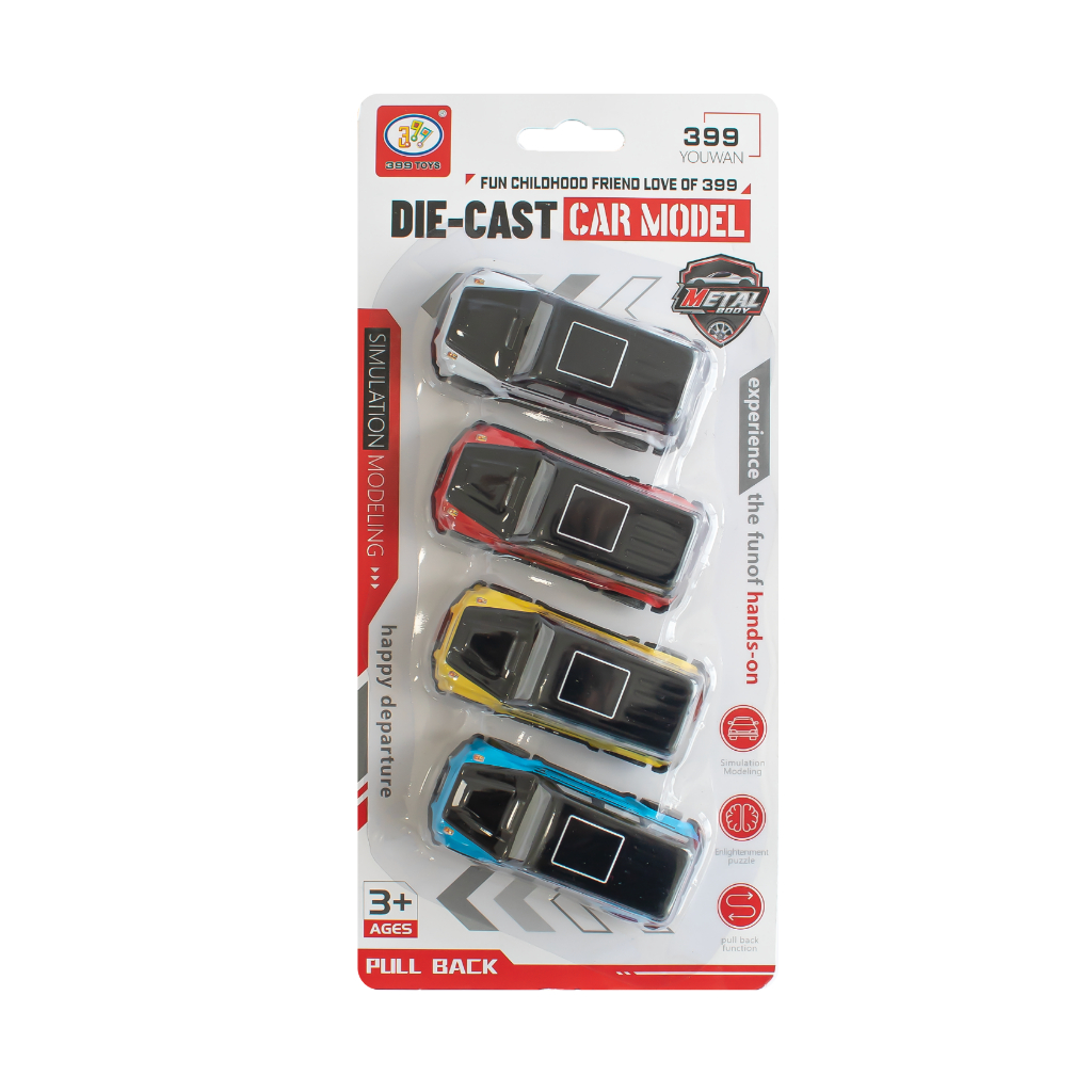 Kit Carrinhos de Corrida de Metal com Fricção Sortidos - TAG TOYS TGC048