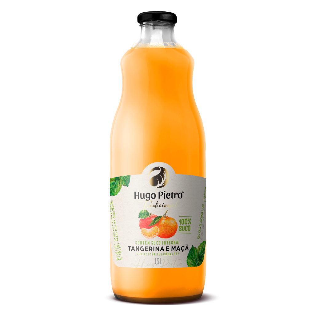 Suco de Tangerina e Maçã Integral 1,5L Sem Glútem - Hugo Pietro da Serra Gaúcha