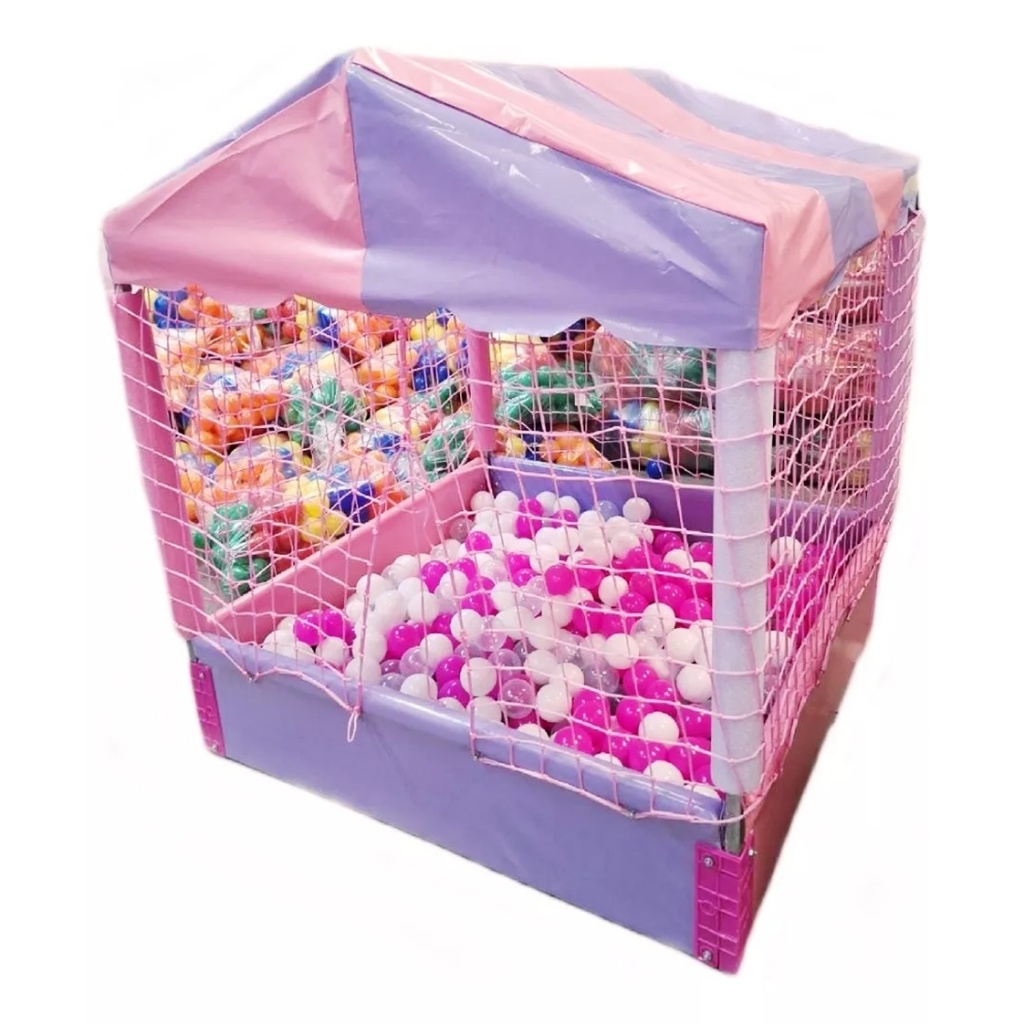 Piscina de Bolinhas ROSA Baby 1x1 Com Tatame Eva