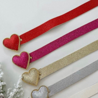 Cinto Moda Infantil Fivela Coração Com Brilhos Glitter Para Crianças QZ-125 em Oferta na Shopee