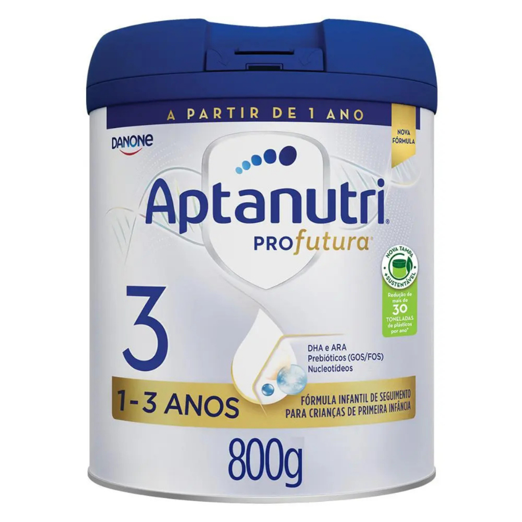 Leite Aptanutri Profutura 3 Danone 800g Com DHA ARA Prebiótico Fórm Infantil Crianças De 1 a 3 Anos