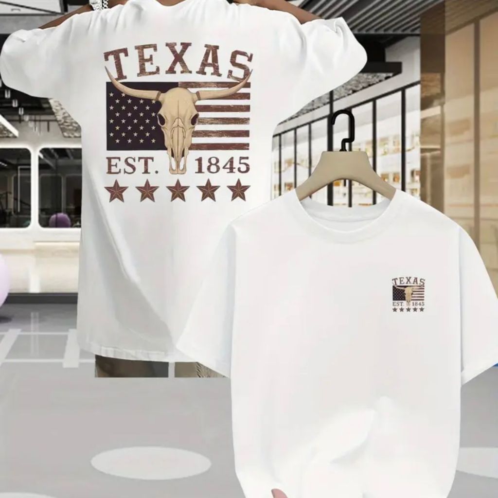 Camiseta Texas Rodeio Masculina Casual Dia a Dia 100% Algodão