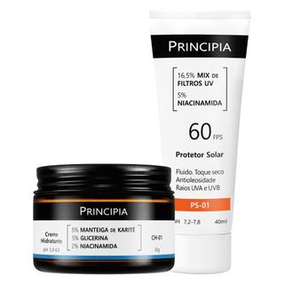 Principia Kit Dupla Diária Todo Tipo de Pele c/ Protetor Solar PS-01 FPS 60 + Creme Hidra…