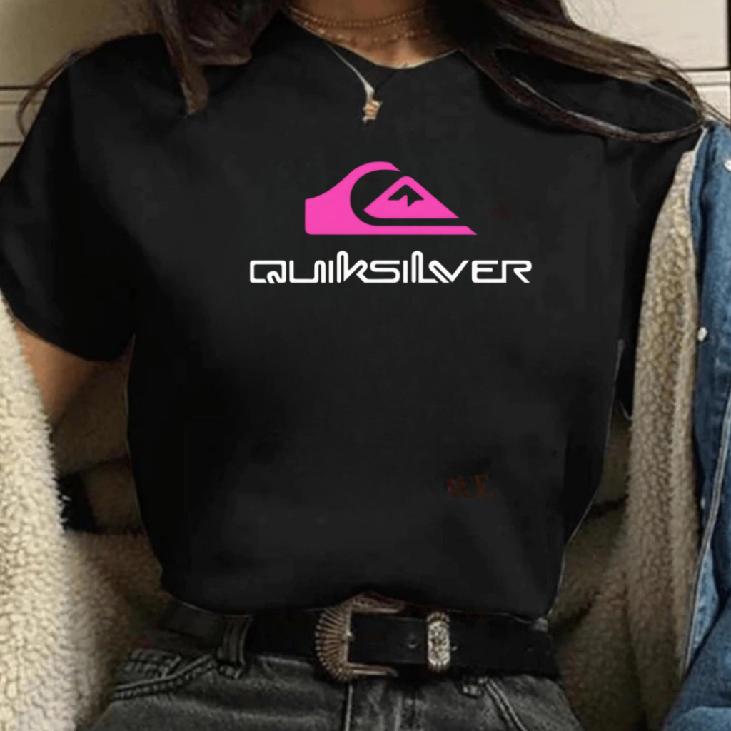 Camiseta Quiksilver Blusa Feminina Manga Curta 100% Algodão