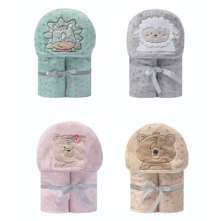 Cobertor Mantinha com Capuz Bordado Bichinho Microfibra 1,10 cm x 0,90 cm em Oferta na Shopee