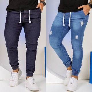 Calça Jeans Masculina Jogger Premium Com Lycra