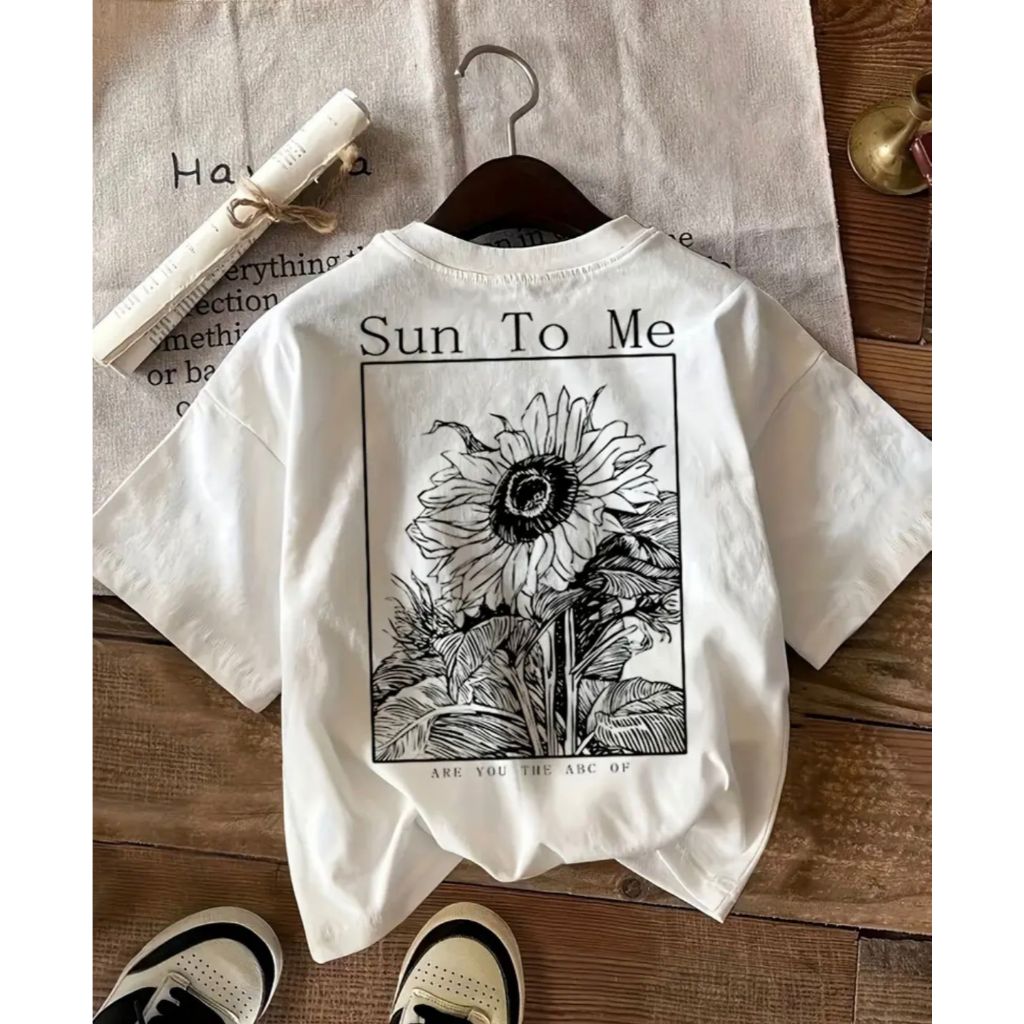 Camiseta Feminina Casual Girassól Flor 100% Algodão