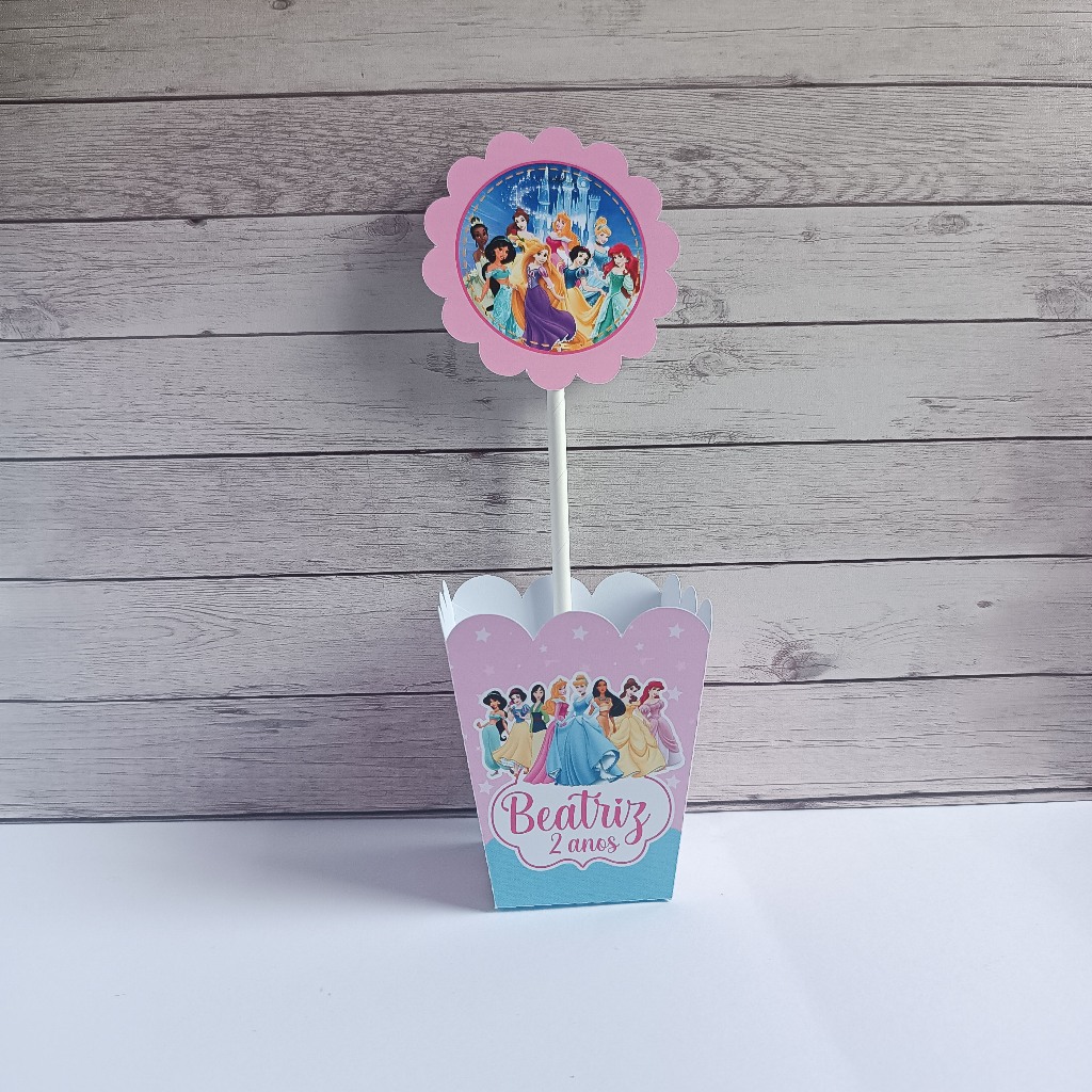 Centro de Mesa Cachepot PRINCESAS Personalizado / Festa Princesa Lembrancinha