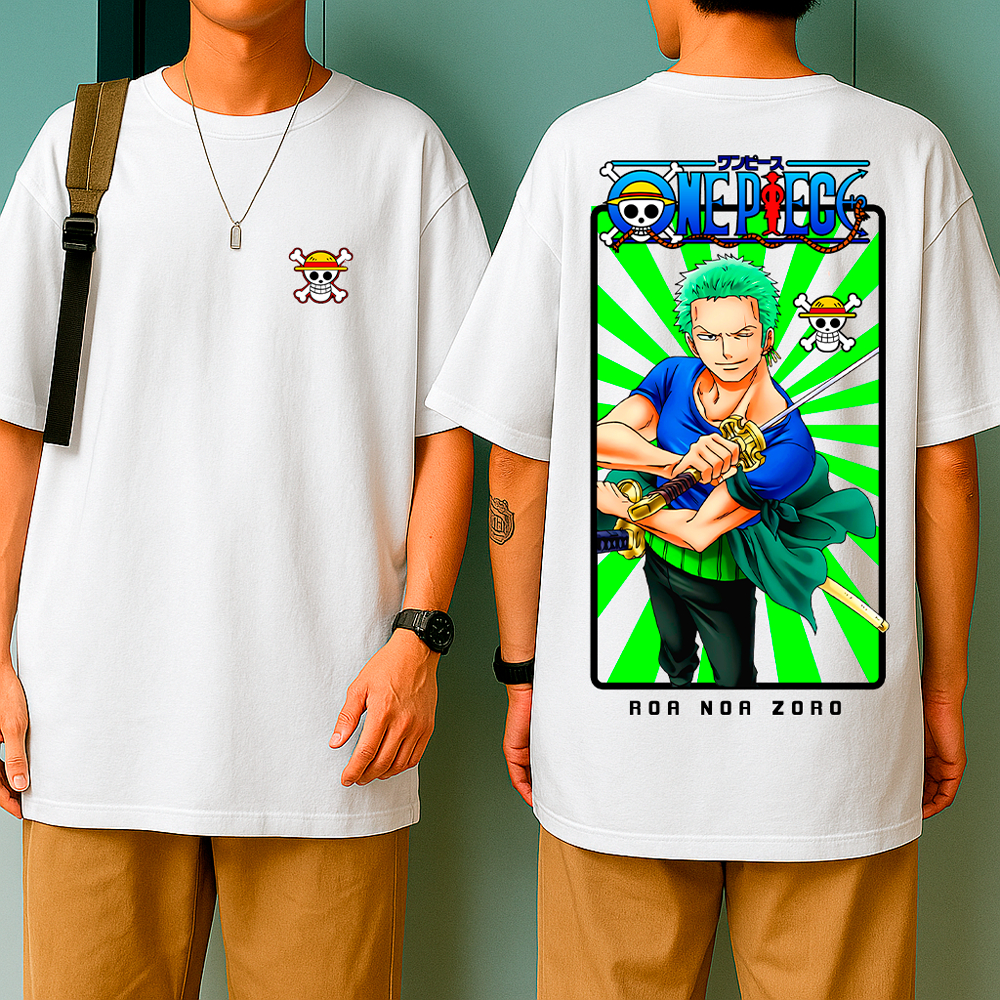 Camiseta Oversized Zorro GeCamiseta Oversized Zorro Geek – Estampa Anime Espadachim, Algodão Premium, Unissex One Pirata