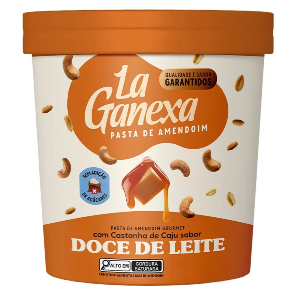 Pasta de Amendoim Doce de Leite com Castanha de Caju 1kg La Ganexa