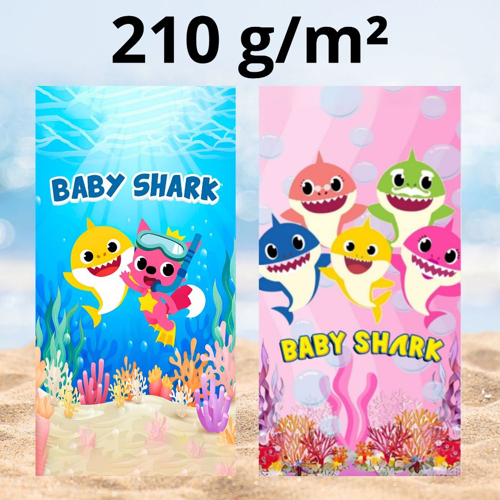 Toalha de Praia Infantil BABY SHARK 70X140cm Secagem Rápida Praia Piscina em Oferta na Shopee