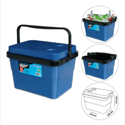 Cooler Caixa Térmica 17 Litros Com Trava E Alça - Cor Azul