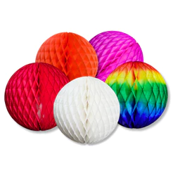 Kit 5 Globo Bola Colmeia De Papel Seda 7cm Decoração Pra Festa e Eventos