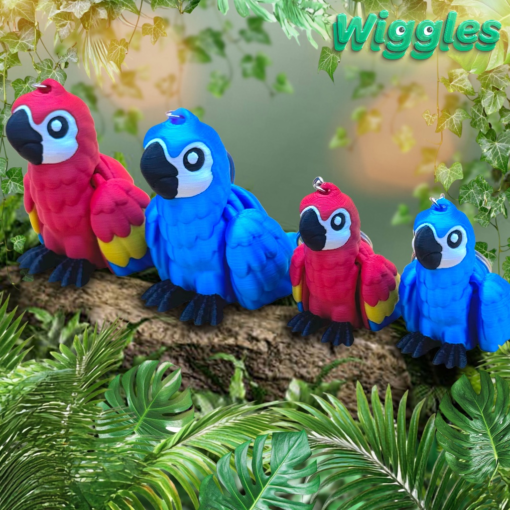 Araras Flexíveis Chaveiro Brinquedo Articulado Wiggles Animais Fidget em Oferta na Shopee