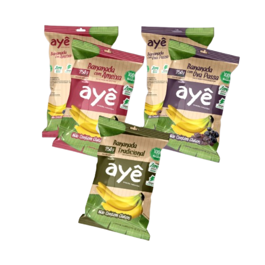 Bananada kit 40/ 60unidades de 25gr cada (ameixa, uva passa, tradicional) em Oferta na Shopee