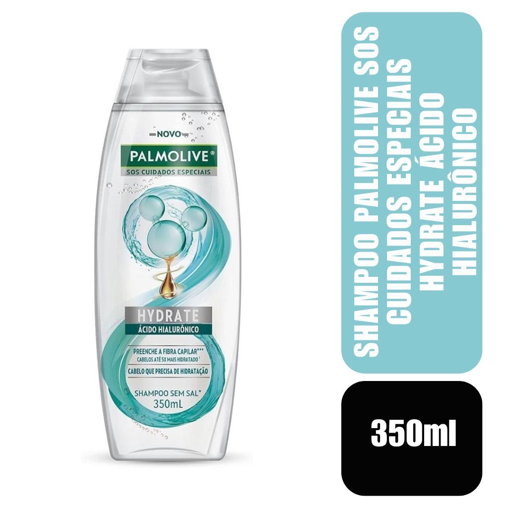 Shampoo Palmolive SOS Cuidados Especiais Hydrate 350ml Ácido Hialurônico