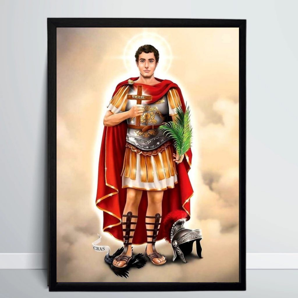 Quadro Santo Expedito Com Moldura 23x32cm Devoção Católica