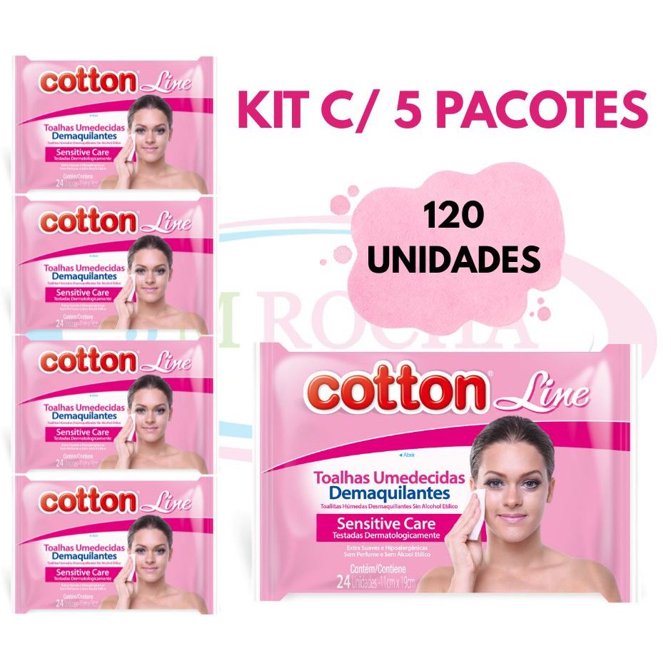 Lenço Demaquilante para tirar maquiagem Cotton - Pele Limpa e Hidratada | Make up - 120 unidades