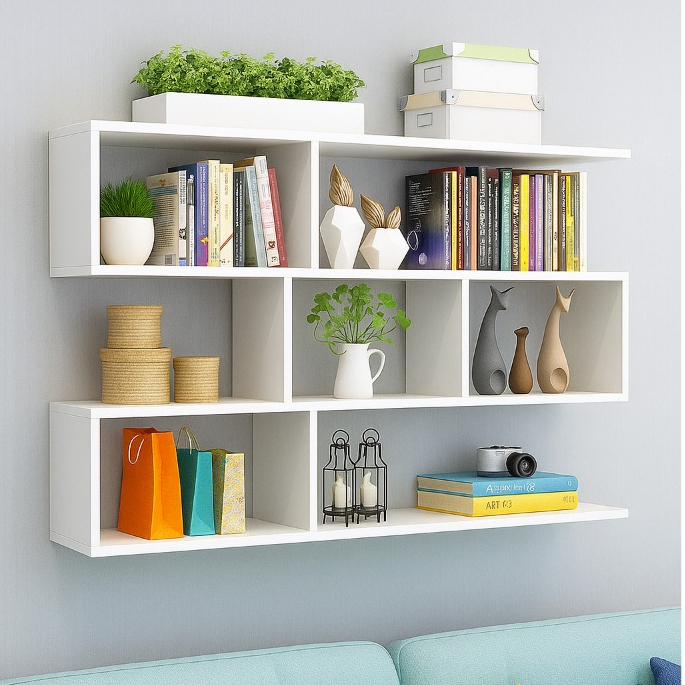 LIVREIRO ESTANTE ARMÁRIO 90X90X20CM COM DIVISÓRIAS PARA ESCRITÓRIO E ORGANIZAÇÃO DE LIVROS