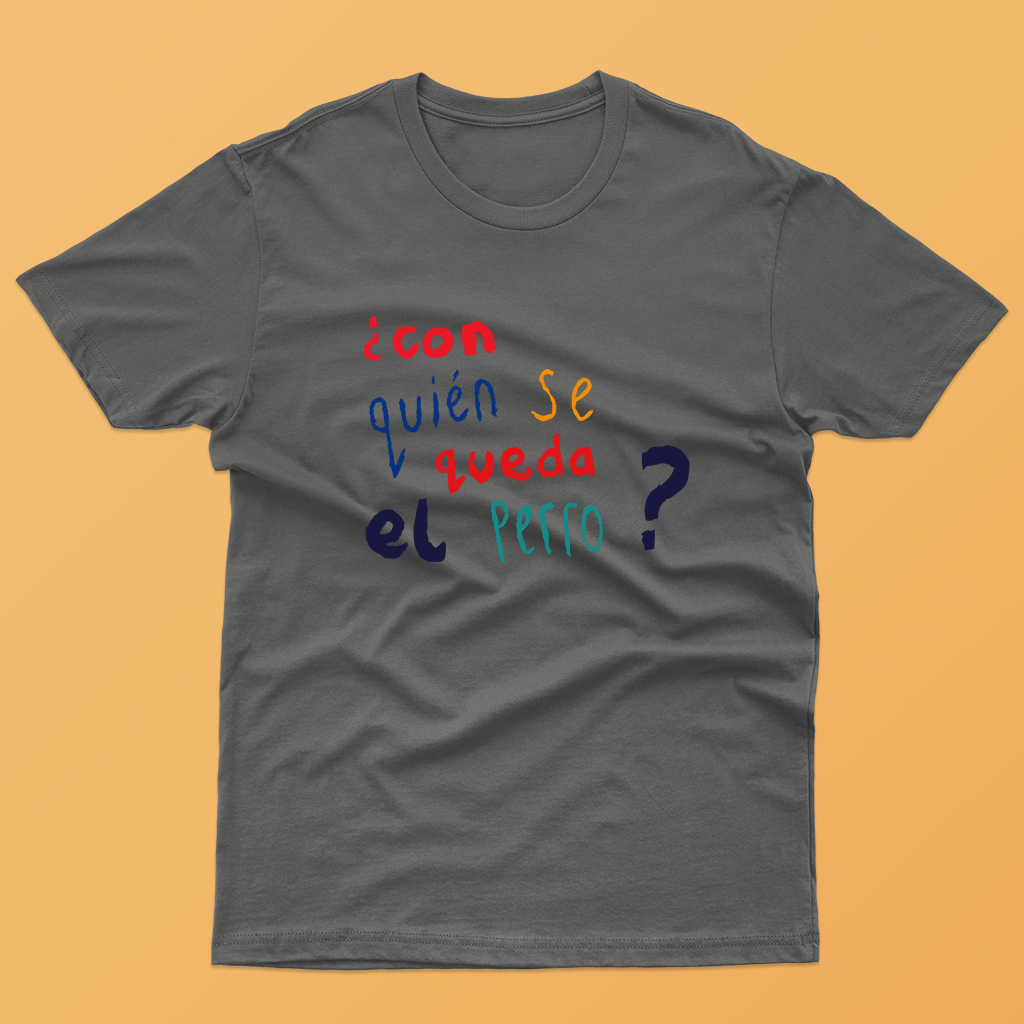 Camiseta Con Quién Se Queda El Perro (Jesse y Joy) de Algodão Unissex