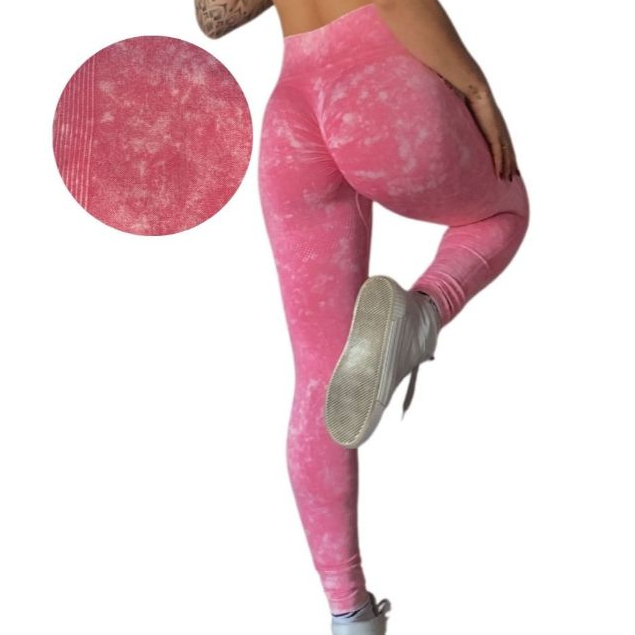 Calça Legging Empina Bumbum Poliamida Feminina Marmorizada Modeladora Blackout Corrida Academia