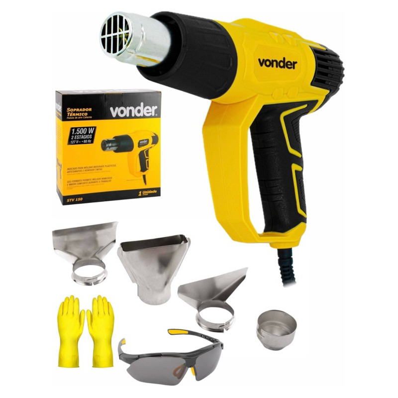 Soprador Térmico Vonder 1500w Pistola De Ar Quente + Kit Ep