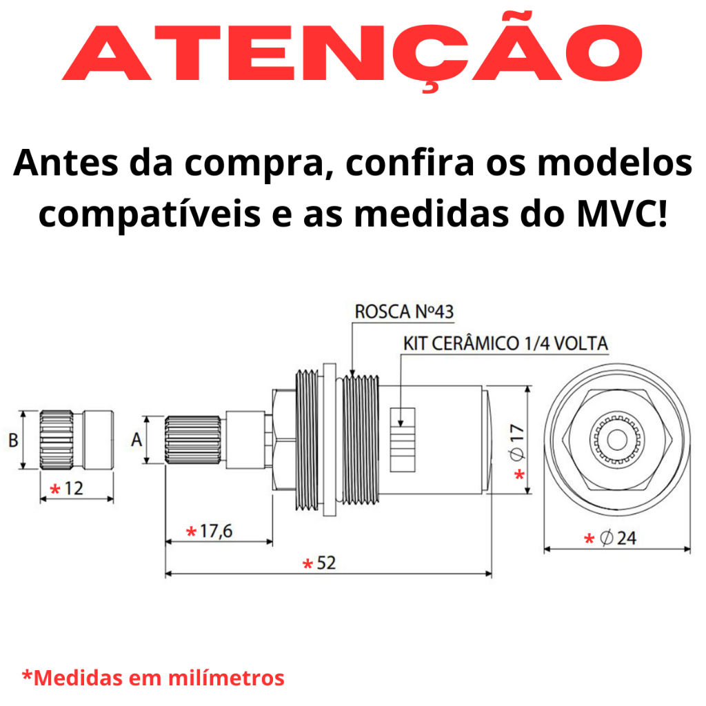 Reparo Universal Para Torneiras Docol Deca 1/4 Volta MVC