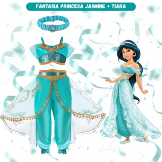 Fantasia Jasmine Princesa Disney Halloween dia das crianças. em Oferta na Shopee